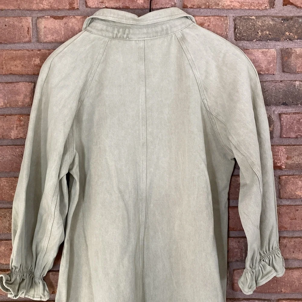 She + Sky Olive Green Denim Dress - Picture 8 of 11